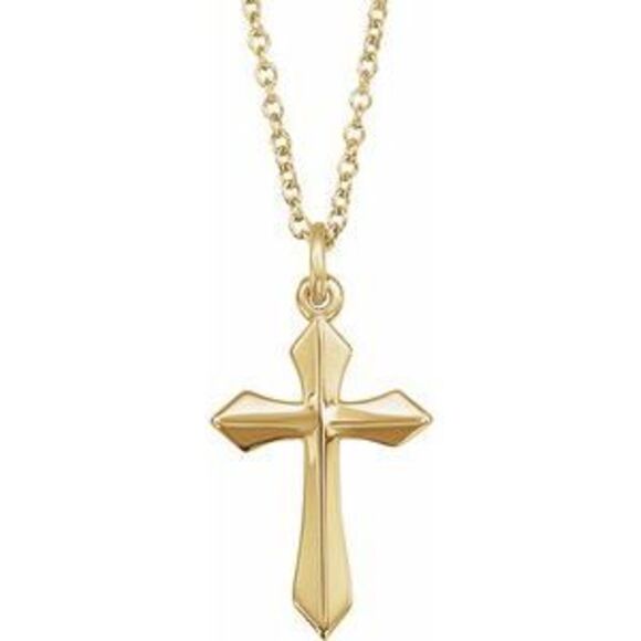 14K Yellow Cross 18